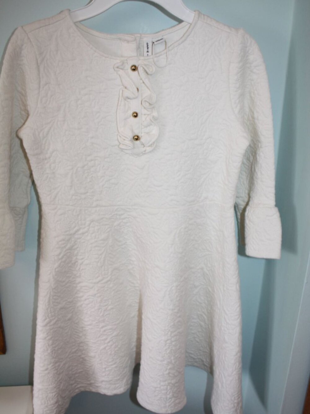 Janie and Jack Size 12 Holiday Tartan White Brocade Wedding Holiday Dress NWOT